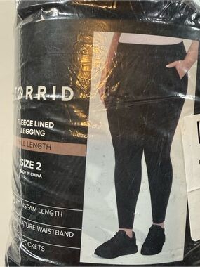 Torrid Black Fleece Lined Pocket Leggings Size 2 (2X) Full Length